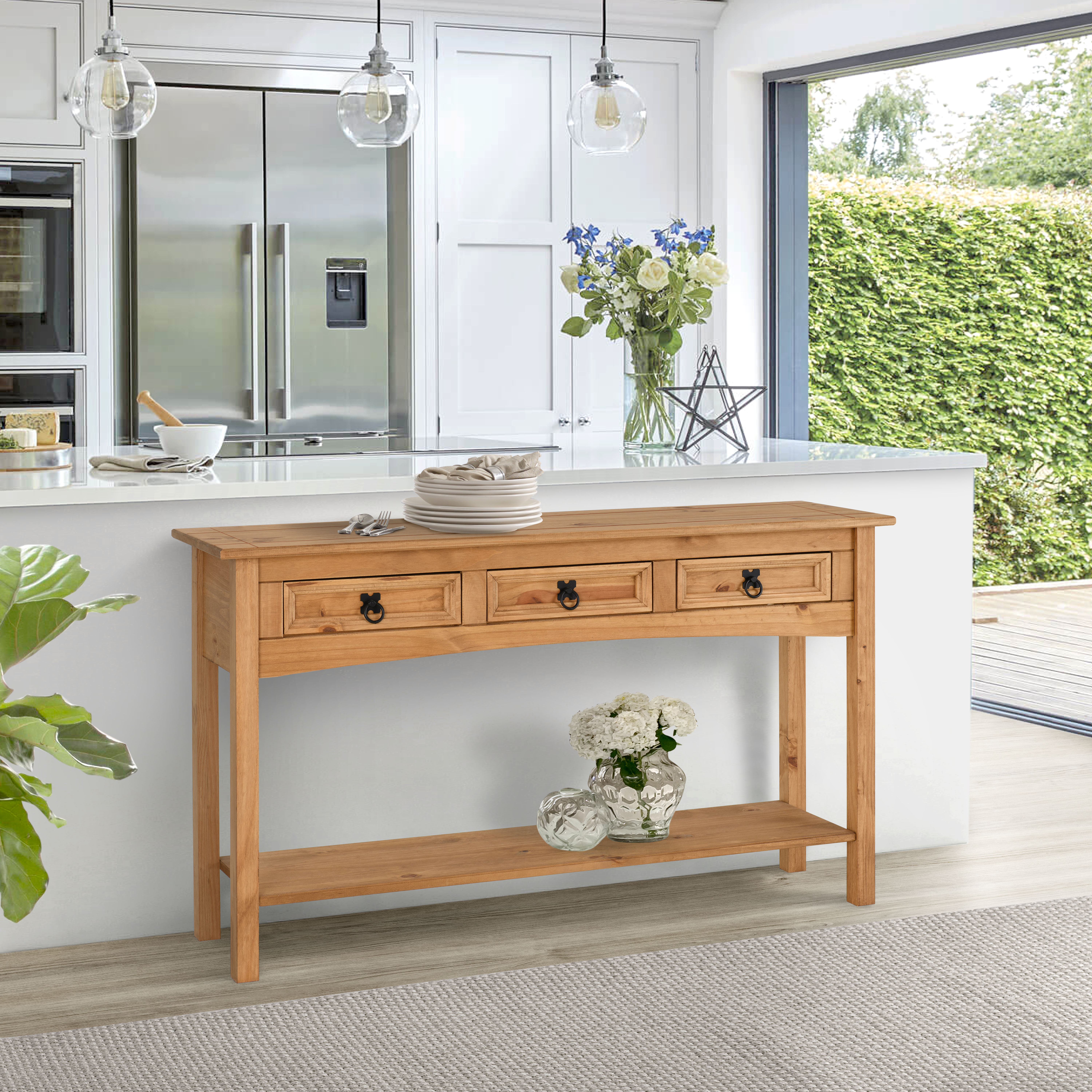 Millwood Pines Farmhouse Solid Wood Console Table,