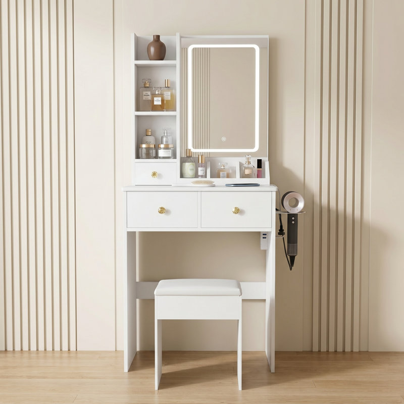 Bureau de coiffeuse moderne, Blanc