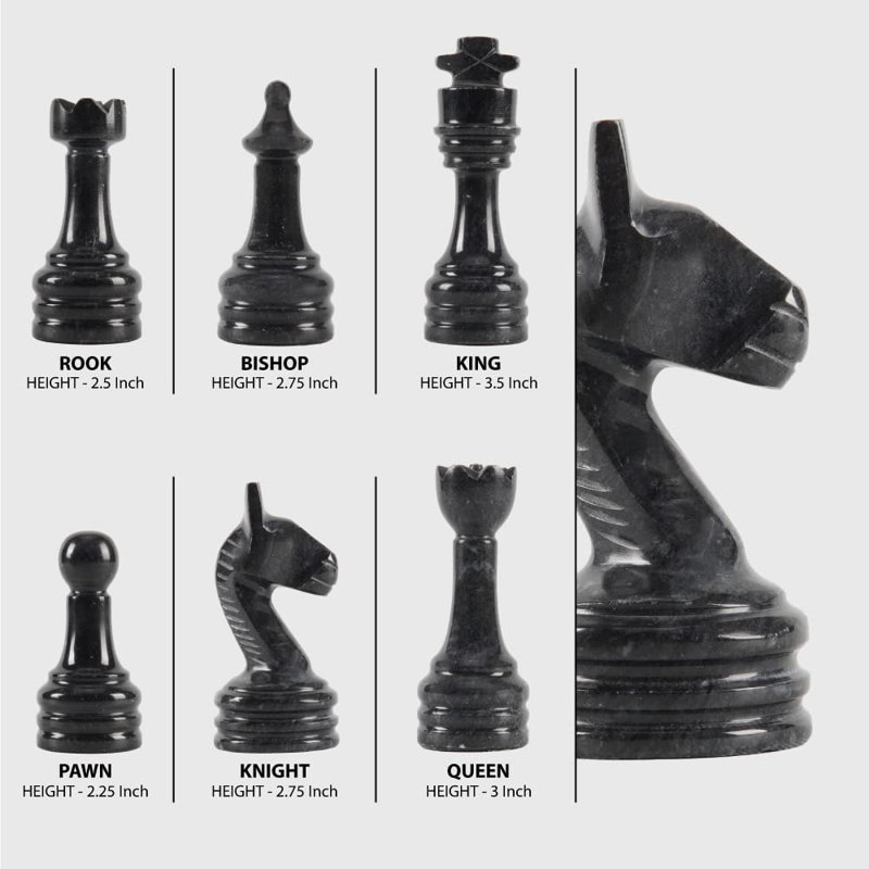 Ensemble de jeu d'échecs et de dames fait à la main 2 en 1 noir / corail