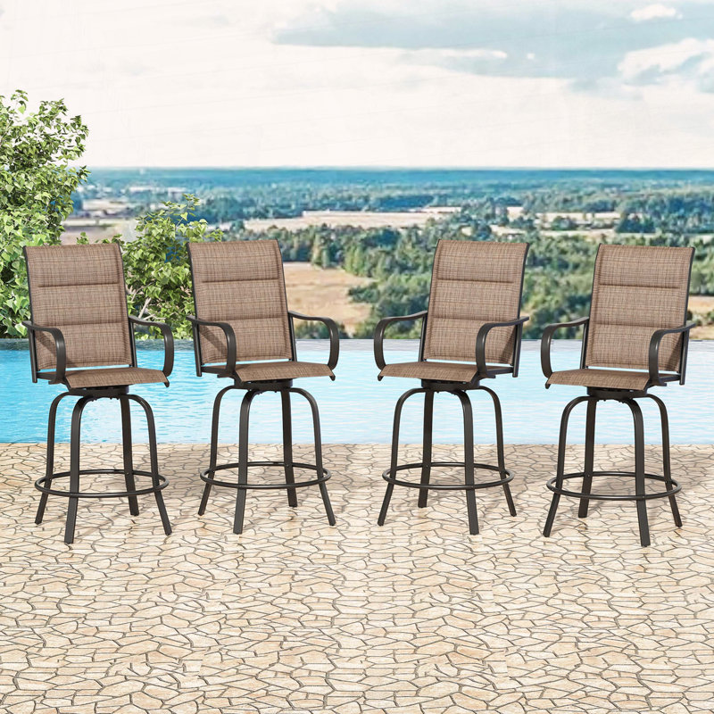 Ensemble de 2 tabourets de bar pivotants avec tissu textilène et design ergonomique
