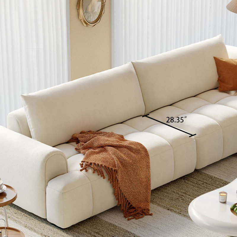 Coussin modulaire beige en polyester, 35.43" H x 109.45" W x 39.37" D, 4