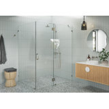 Halo 60 in. x 47 in. x 78 in. 90-degree Fully Frameless Glass Hinged Shower Enclosure