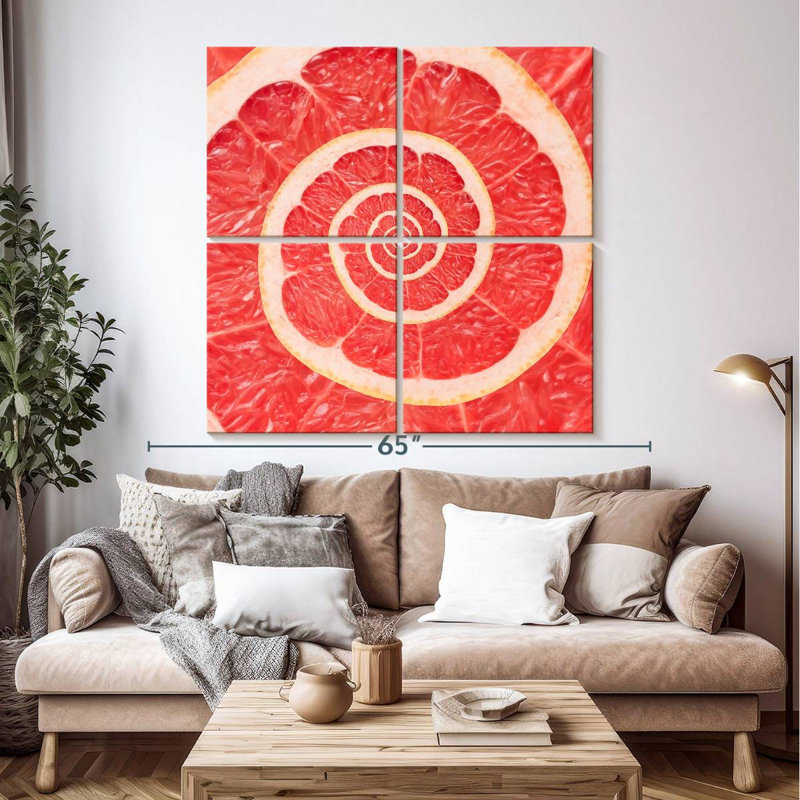 Yarlin Fresh Grapefruit Spiral, 50" H x 50" W
