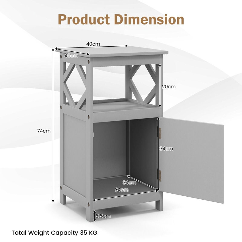 Dunnom Bathroom Cabinet, Gray