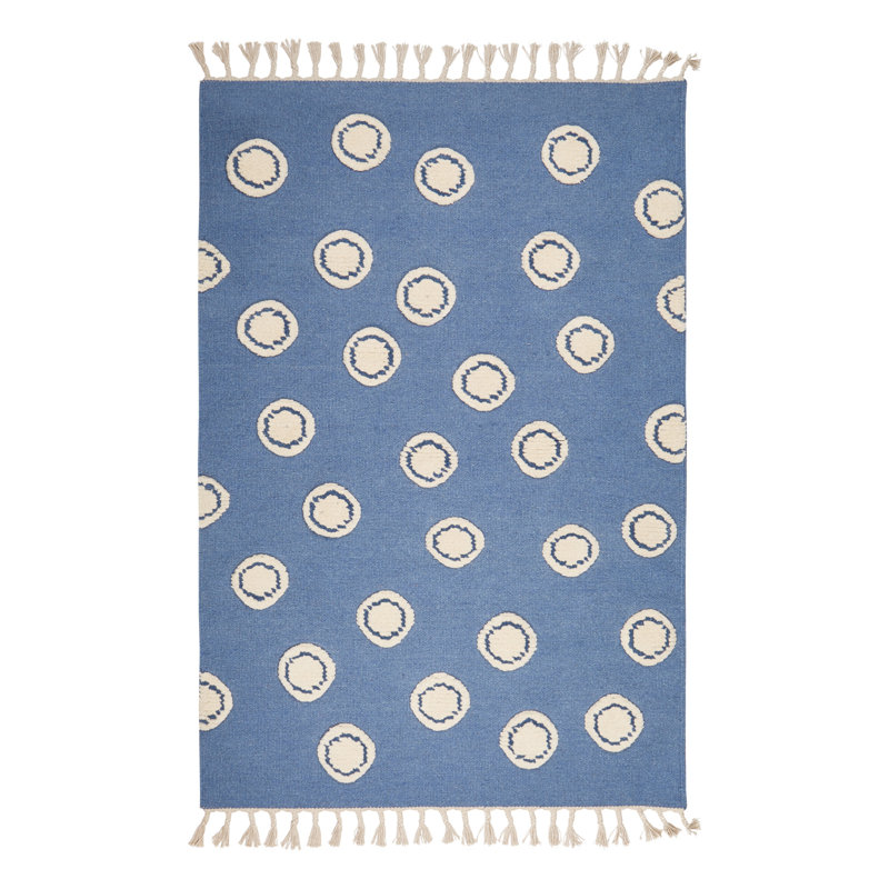 Ring Polka Dots Hand Woven Area Rug, Rectangle 160 x 230cm