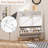 Modern 12 Pair Shoe Storage with 2 Flip Down Drawers,White Shoe Cabinet-980882356