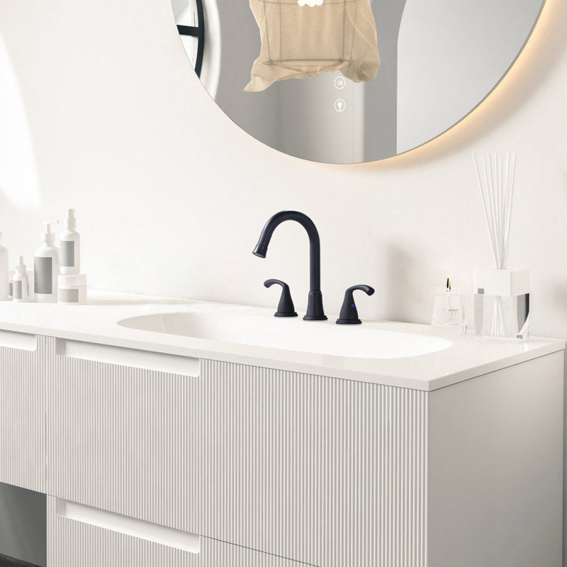 Bathroom Faucet with Drain Assembly, Matte Black