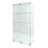 Two-Door LED Lights  Glass Display Cabinet 4 Shelves With Door, Floor Standing Curio Bookshelf For Living Room Bedroom Office, 64.7"*31.7"*14.3", White-1277090884