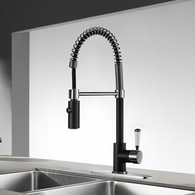 Kingston Brass Paris Single-Handle 1-Hole Deck Mount Pre-Rinse Kitchen Faucet