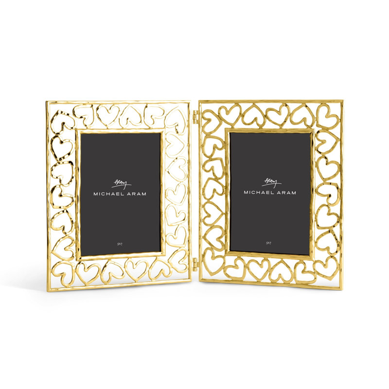 Heart Hinged Frame, Silver, 5" x 7"