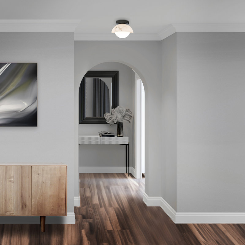 Plafonnier semi-encastré à DEL Moonstone avec abat-jour décoratif en albâtre