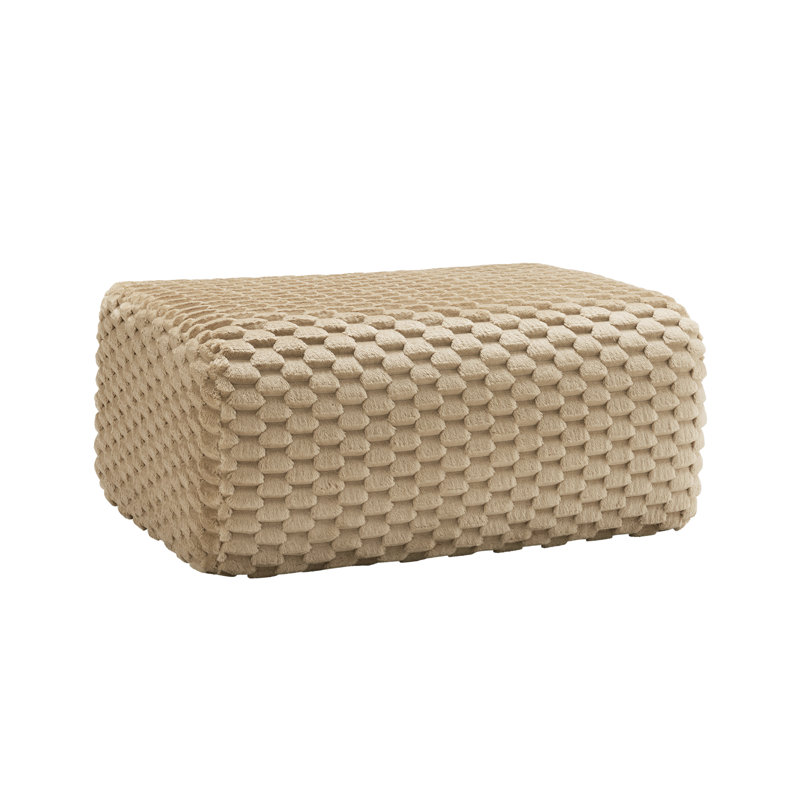 Repose-pieds flanelle en tissu clair chameau