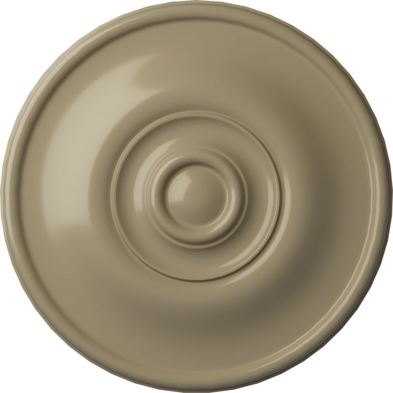 Médaillon de plafond Endurathane Jefferson, P 11 3/4 po x P 3/8 po (convient aux auvents jusqu'à 2 7/8 po), fini désert Gobi peint à la main