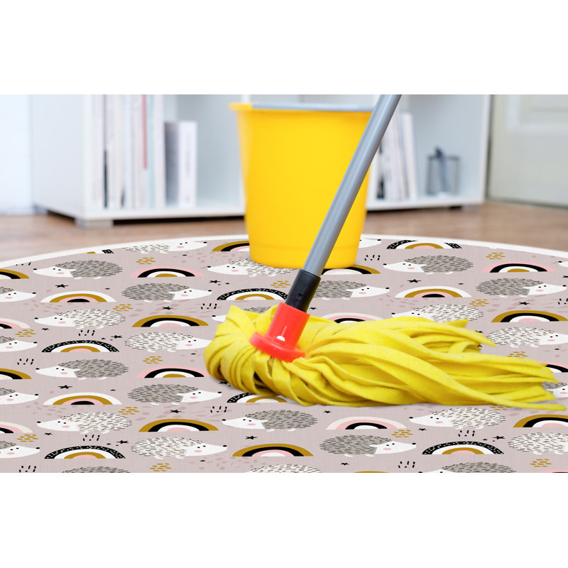 Alexanna Vinyl Machine Printed Area Rug, Round 150cm