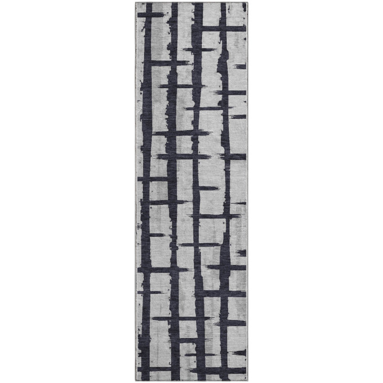 Premium Machine Washable Prisco Black Rug