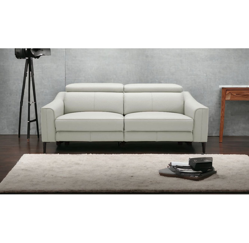 Canapé inclinable en cuir gris et noir Neutra