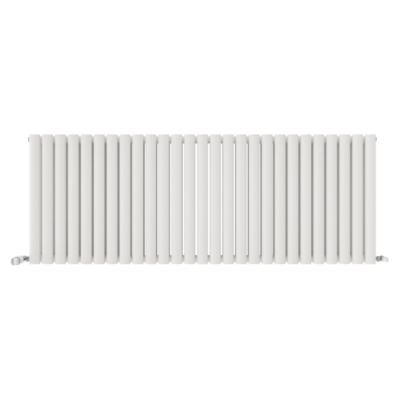 iBathUK Princia Horizontal Double Oval Panel Radiator, White, 600cm H x 1620cm W x 79cm D