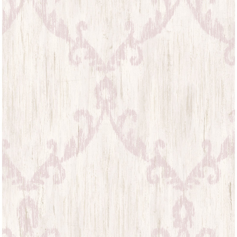 Papier peint imitation avoine et métal Tessie Ogee Seabrook Designs, Ivoire / Mauve