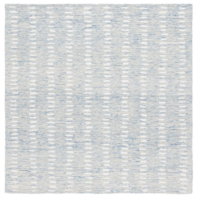 Vrooman Hand Tufted Wool/Chenil/Cotton Abstract Rug in Ivory/Blue