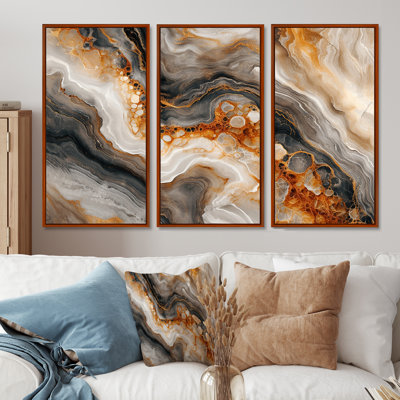 Ensemble de salon mural en marbre gris agate Slab Structures