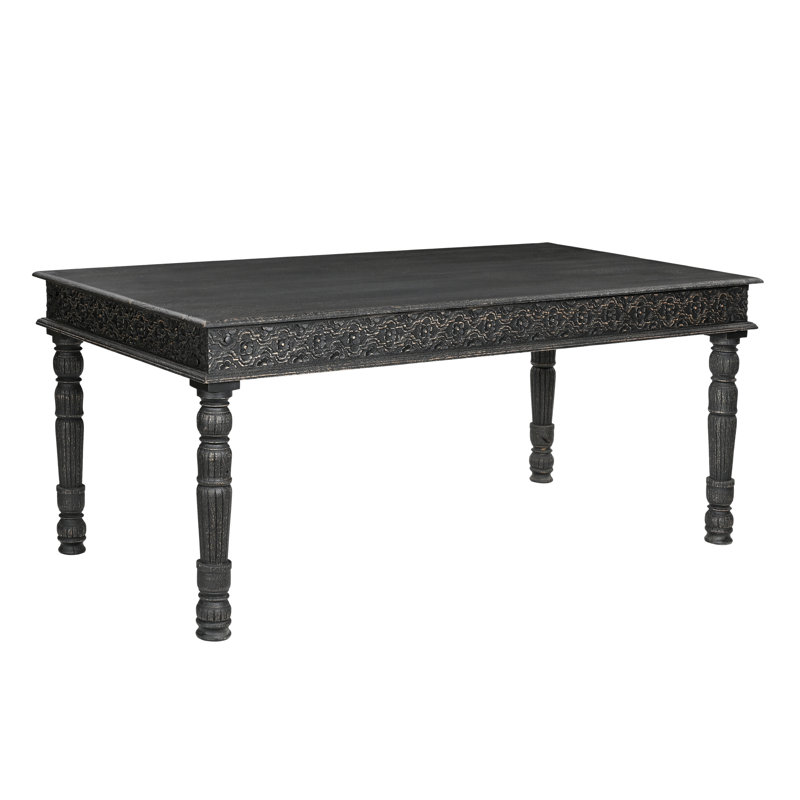 Aarohi Solid Wood Dining Table, 36" W x 72" L , Black