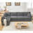 Modular Sectional Sofa Set,Convertible L Shaped Couch ,5 Seat,Reversible Sectional Sofa Couch,Upholstered,Corner Sofa,Rolled Arms,Soft Linen Fabric-1286561758