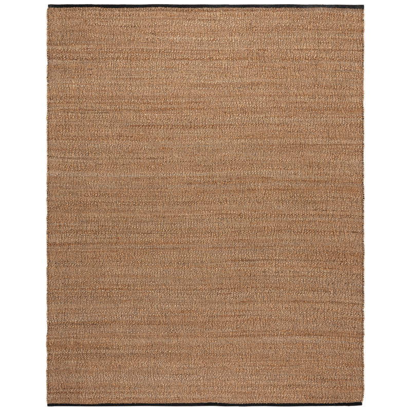 Tapis en jute / coton naturel à tissage plat en fibres naturelles brun naturel, Rectangle 8 pi x 10 pi