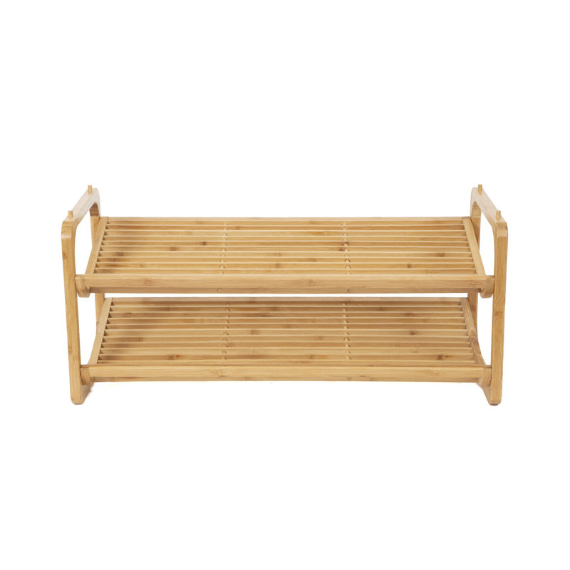 8 Pair Stackable Solid Wood Shoe Rack