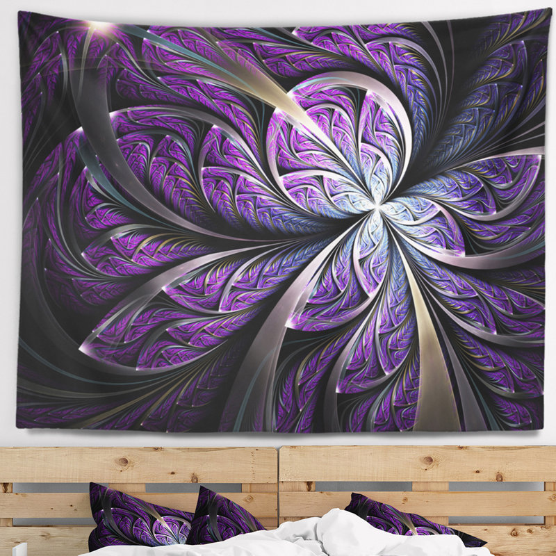 Tapisserie floral scintillant mauve, H 50 po x l 60 po