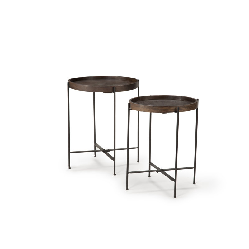 Addisyn Solid Wood Tray Top Nesting Tables