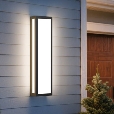 Modern Rectangle Waterproof Integrated LED Outdoor Flush Mount Wall Light