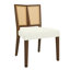 Ensemble de 2 chaises en rotin sans accoudoirs (noyer + beige)-627578302