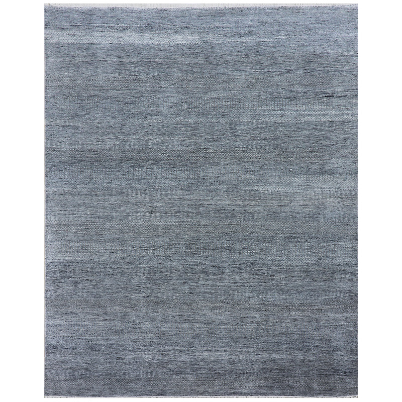 DAMADMARTGYBK Hand Knotted Area Rug in Gray, Rectangle 6' x 9'
