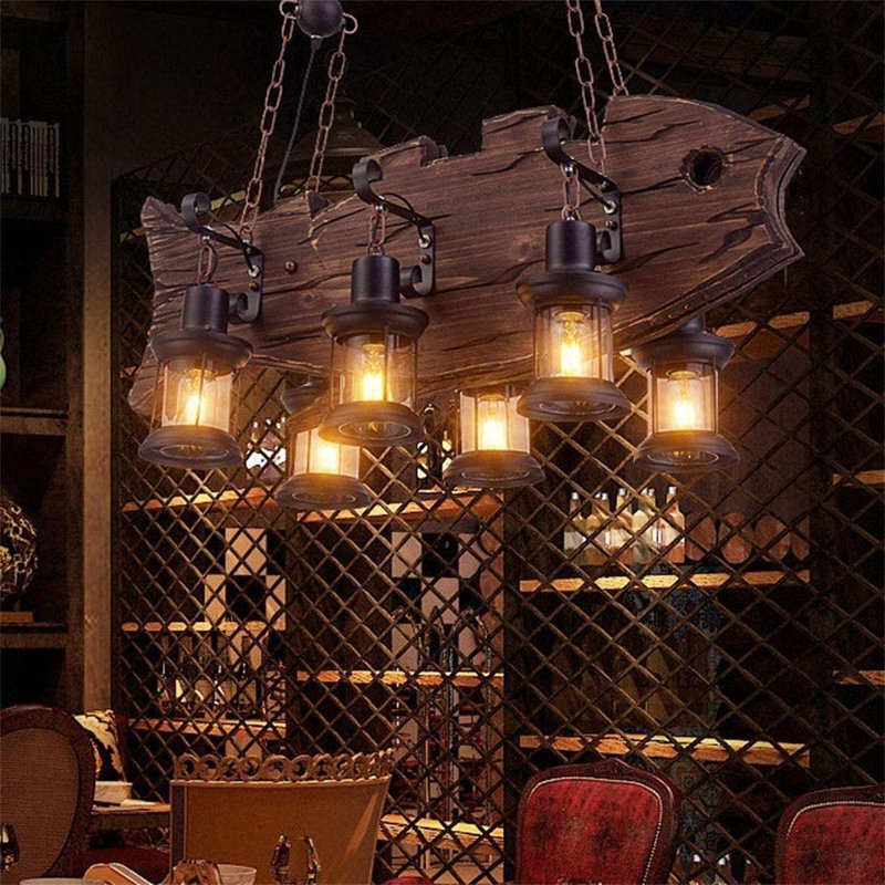 Lustre géométrique à 6 lumières