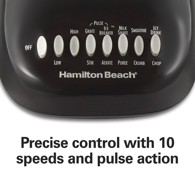 Hamilton Beach 56 Ounce 650W 10 Speed & Pulse Countertop Smoothie Blender,  Black