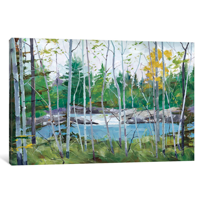 « oxtounge rapids », reproduction d’art sur toile tendue, H 16 po x l 24 po x P 1 po, Papier d'art encadré noir, Blanc