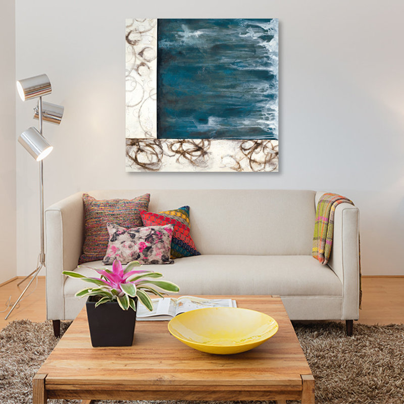 « stream », impression sur toile, H 37 po x l 37 po x P 1,5 po, Pas de tapis, Toile tendue