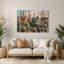 Art mural en métal gris motif sud-ouest à motif de cactus 204-1818095023