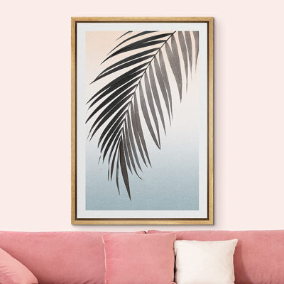 Tropical Palm " Idea4Wall Canvas Print Wall Art Duotone Jungle Tropical Island Palm Leaf Nature Wilderness Digital Art Modern Art Decorative Elements Rustic Relax/Calm Multicolor For Living Room, Bedroom, Office "