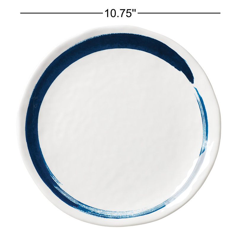 Assiettes plates en mélamine Blue Bay, ensemble de 4