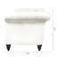 Canapé 3 places blanc de 211,8 cm (83,28 po), revêtement en similicuir, rembourrage en mousse, structure en bois massif et contreplaqué, pieds stables en bouleau avec accoudoirs arrondis, assise longue, revêtement en similicuir, rembourrage et structure, peinture vernie