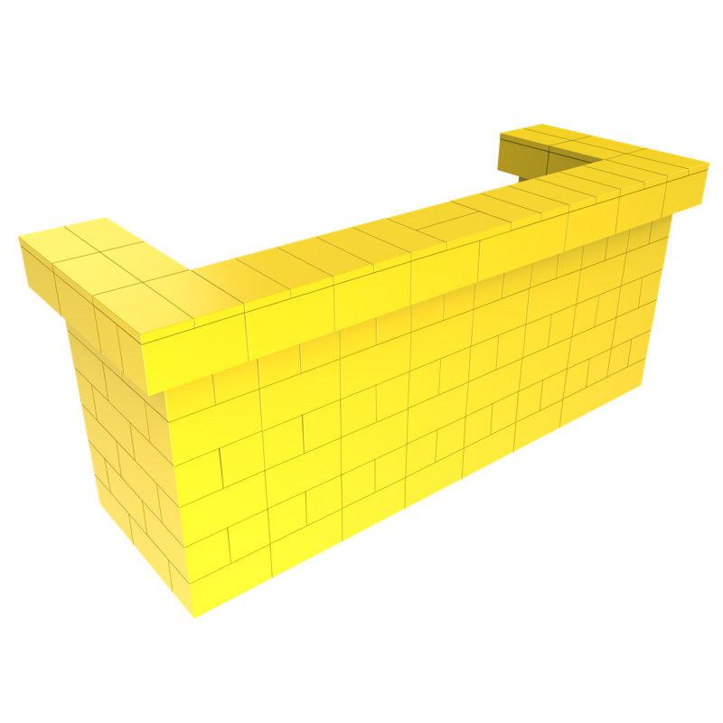 Ensemble de bar et de comptoir en porte-à-faux EverBlock, H 43 po x L 96 po x l 36 po, Jaune