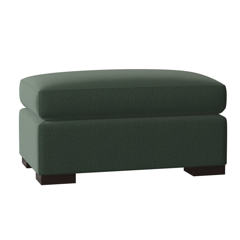 Elkins Ottoman, American Walnut, Elise Linen