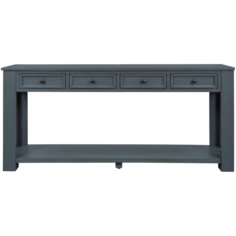 Console Table/Sofa Table With Storage Drawers And Bottom Shelf For Entryway Hallway, Navy