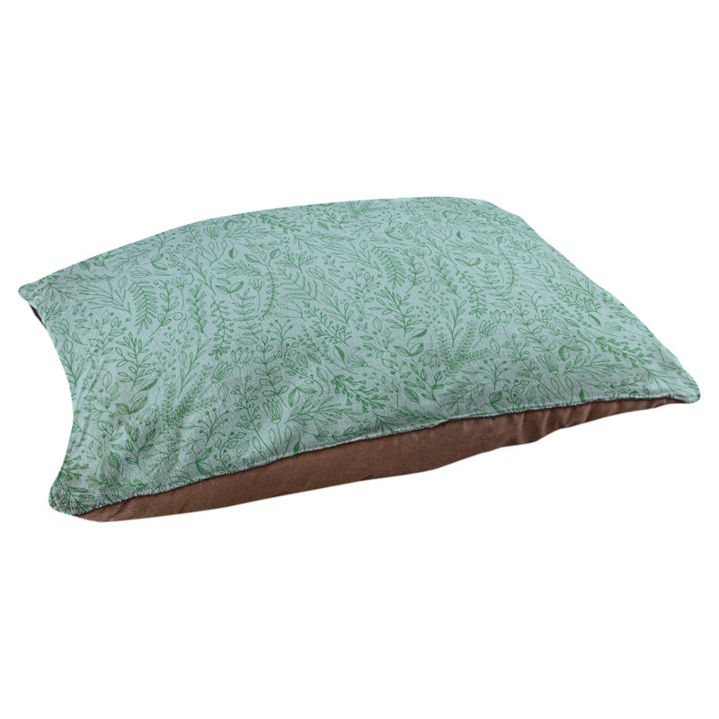 Coussin pour chien floral ditsy Byrge, Moyen (L 29,5 po x P19,5 po x H 9,5 po), Bleu / Vert