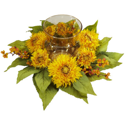 Candélabre de tournesol en vase Martineau