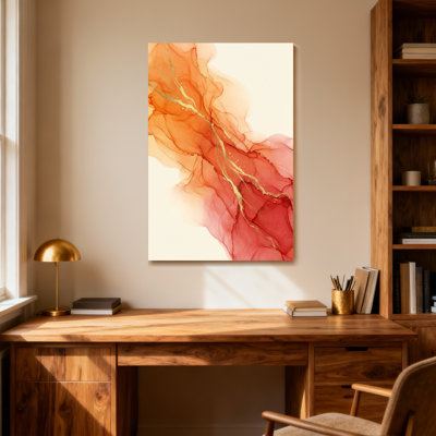 Abstrait abstrait orange rouge et or
