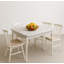 Ensemble de table de salle à manger extensible Elegant (5 pièces), 100% bois de hêtre et panneau de fibres à densité moyenne résistant aux rayures, blanc | Table: 51,2 po x 29,5 po x 31,5 po (ouverture: 63,0 po) | 4 chaises: 17,3 po x 36,2 po x 17,3 po, parfaites pour les espaces de salle à manger modernes-792858861
