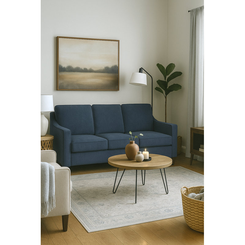 Clark 82" Square Arm Sofa Bed Sleeper with Reversible Cushions, Dorset Camel, Empire Mahogany, Innerspring