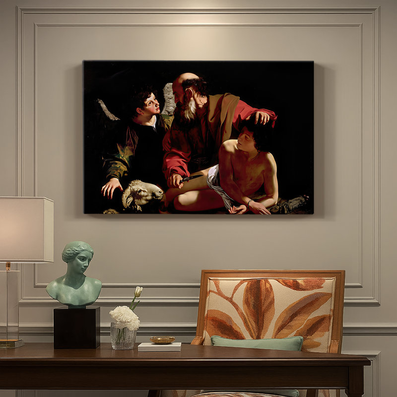 The Sacrifice of Isaac (Uffizi Version)-Caravaggio-Gallery Wrapped Canvas-c. 1603, 8 x 12
